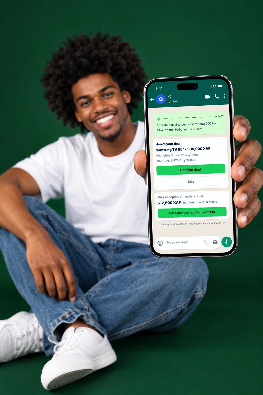 Bizik deal running inside WhatsApp